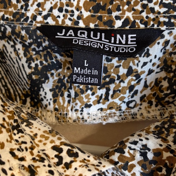 Y2K Beige and Black Layered Women's Blouse - Picture 2 of 4